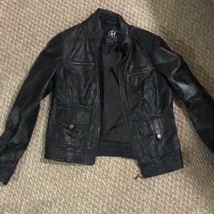 Black leather jacket
